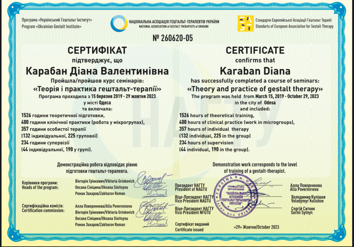 Сертифікат 2 Діана  Ка...