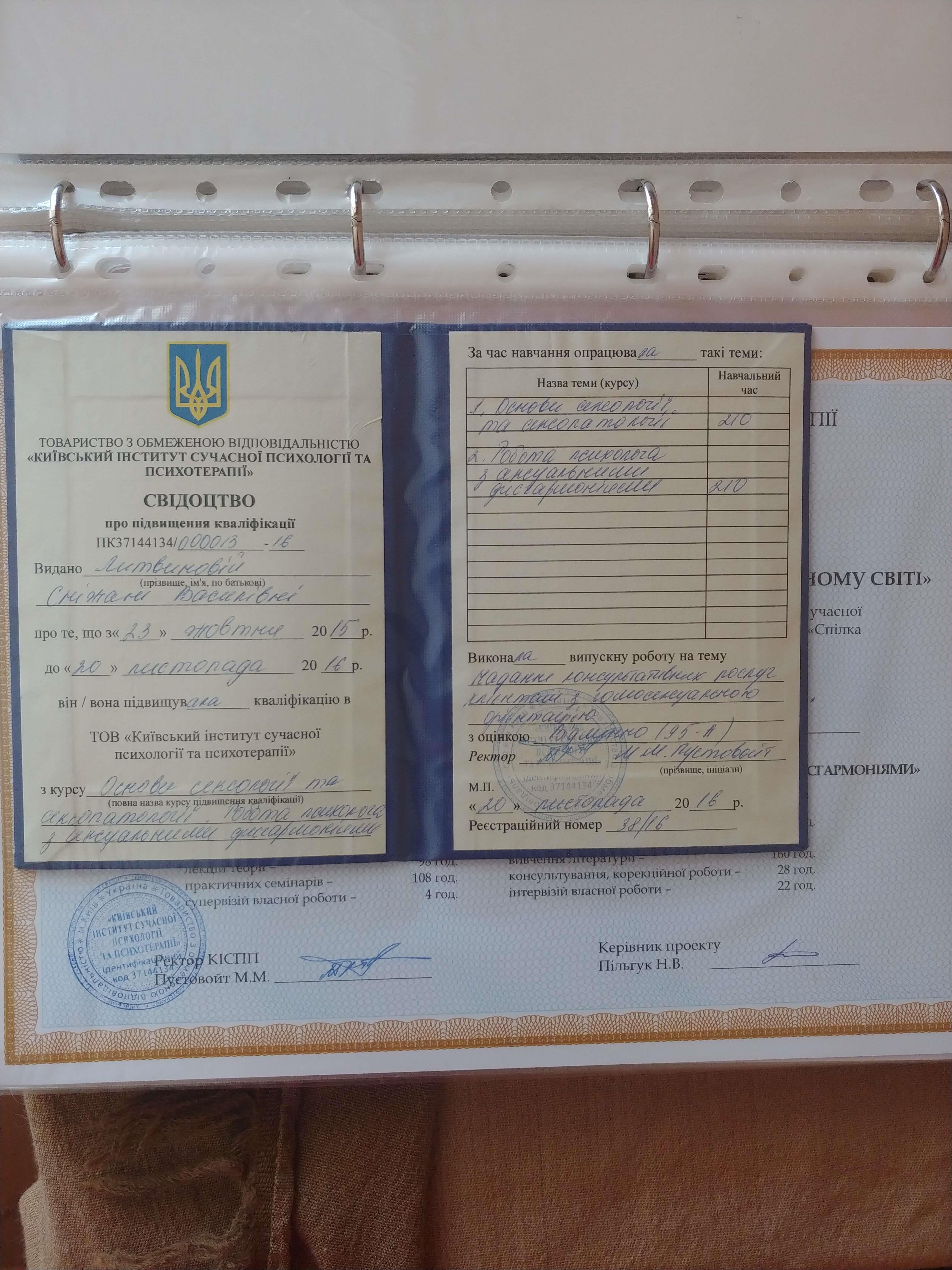 Сертифікат 3 Сніжана Ли...