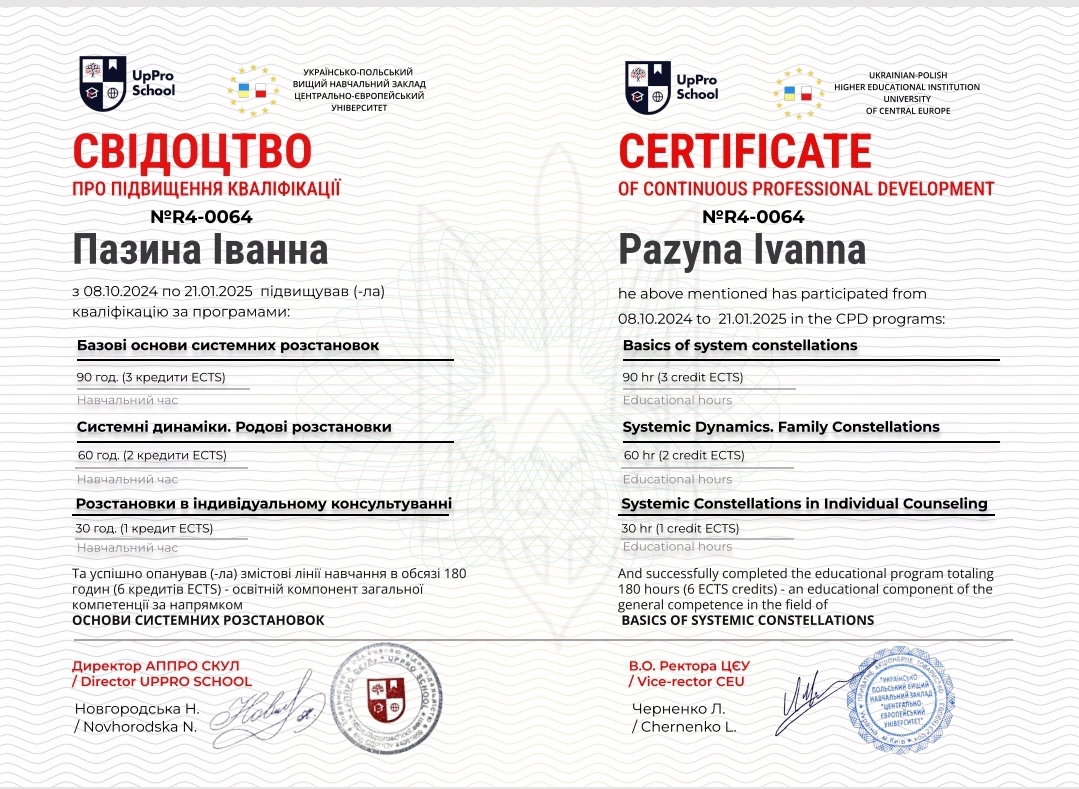 Сертифікат 3 Іванна  Па...