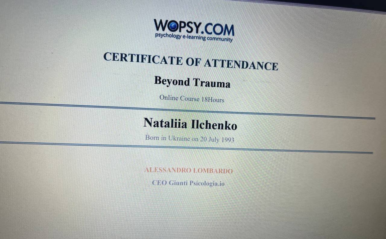 Сертификат 3 Наталья  Ил...