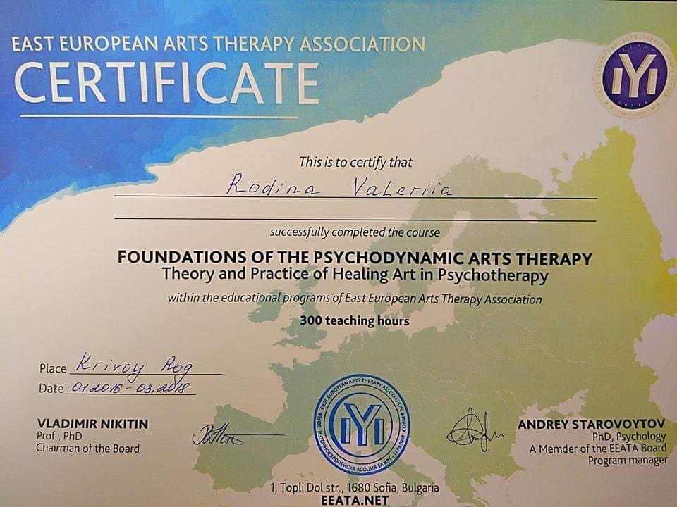 East European Arts Therapy Association, FOUNDATIONS OF THE PSYCHODYNAMIC ARTS THERAPY Theory and Practice of Healing Art in Psychotherapy