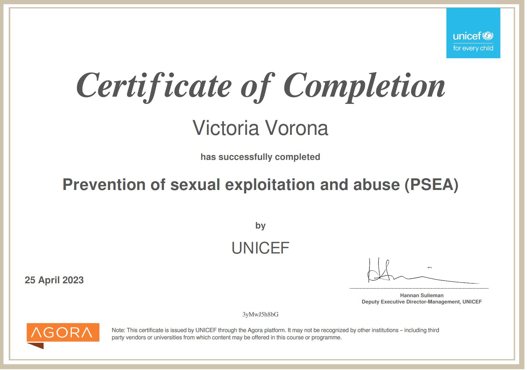 UNICEF, Prevention of sexual exploitation and abuse (PSEA)