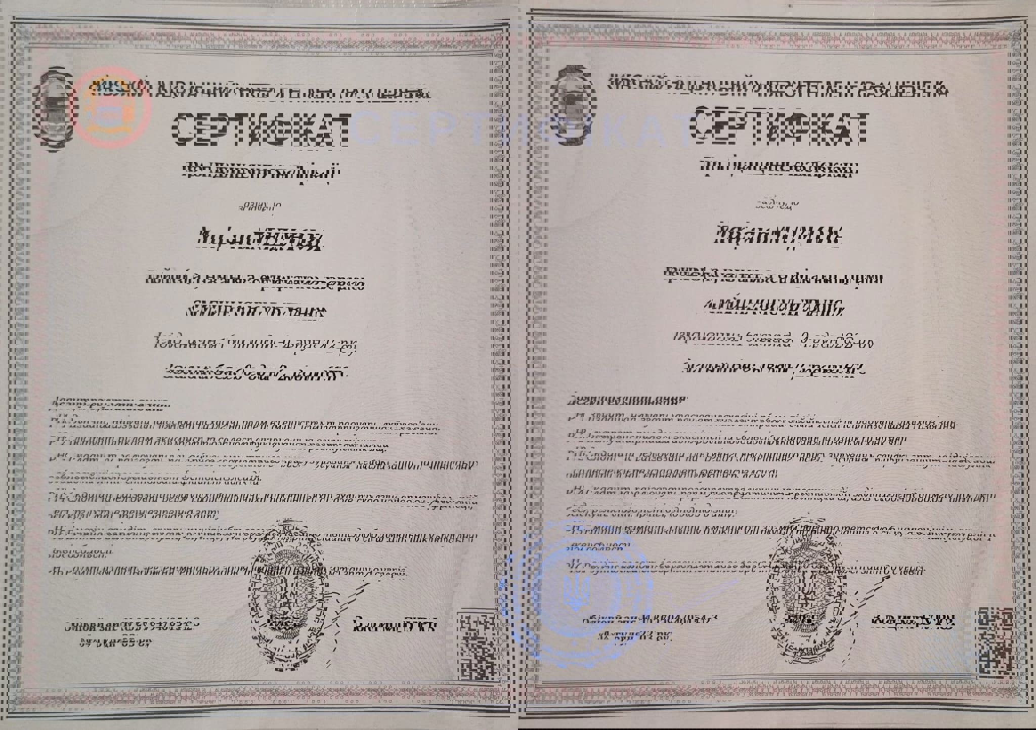 Сертифікат 3 Марʼяна  Ме...