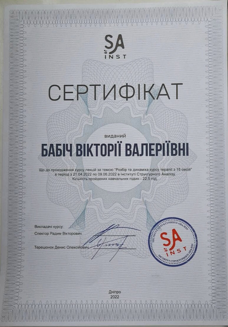 Сертифікат 4 Вікторія  Мі...