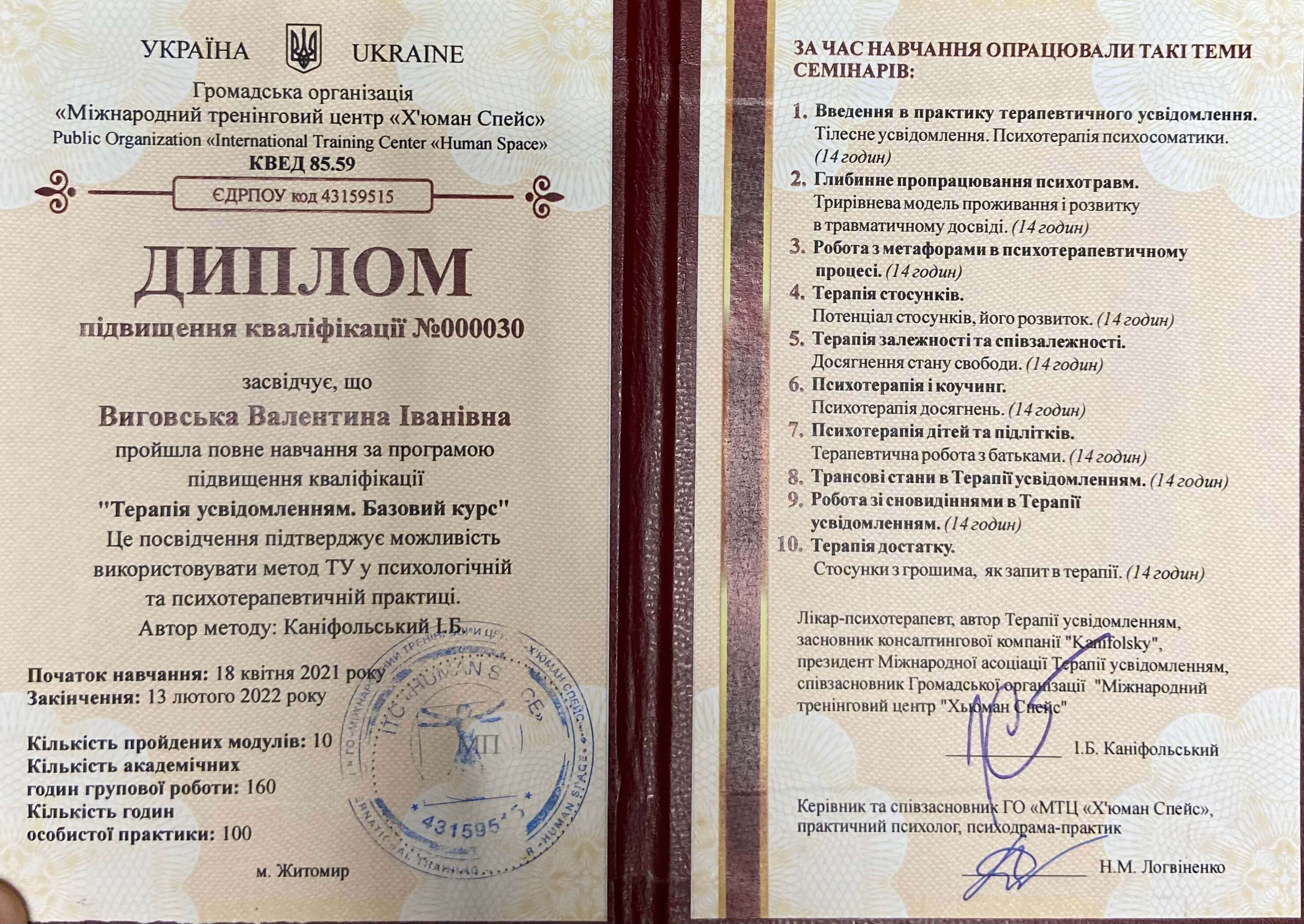 Сертификат 3 Валентина Ви...