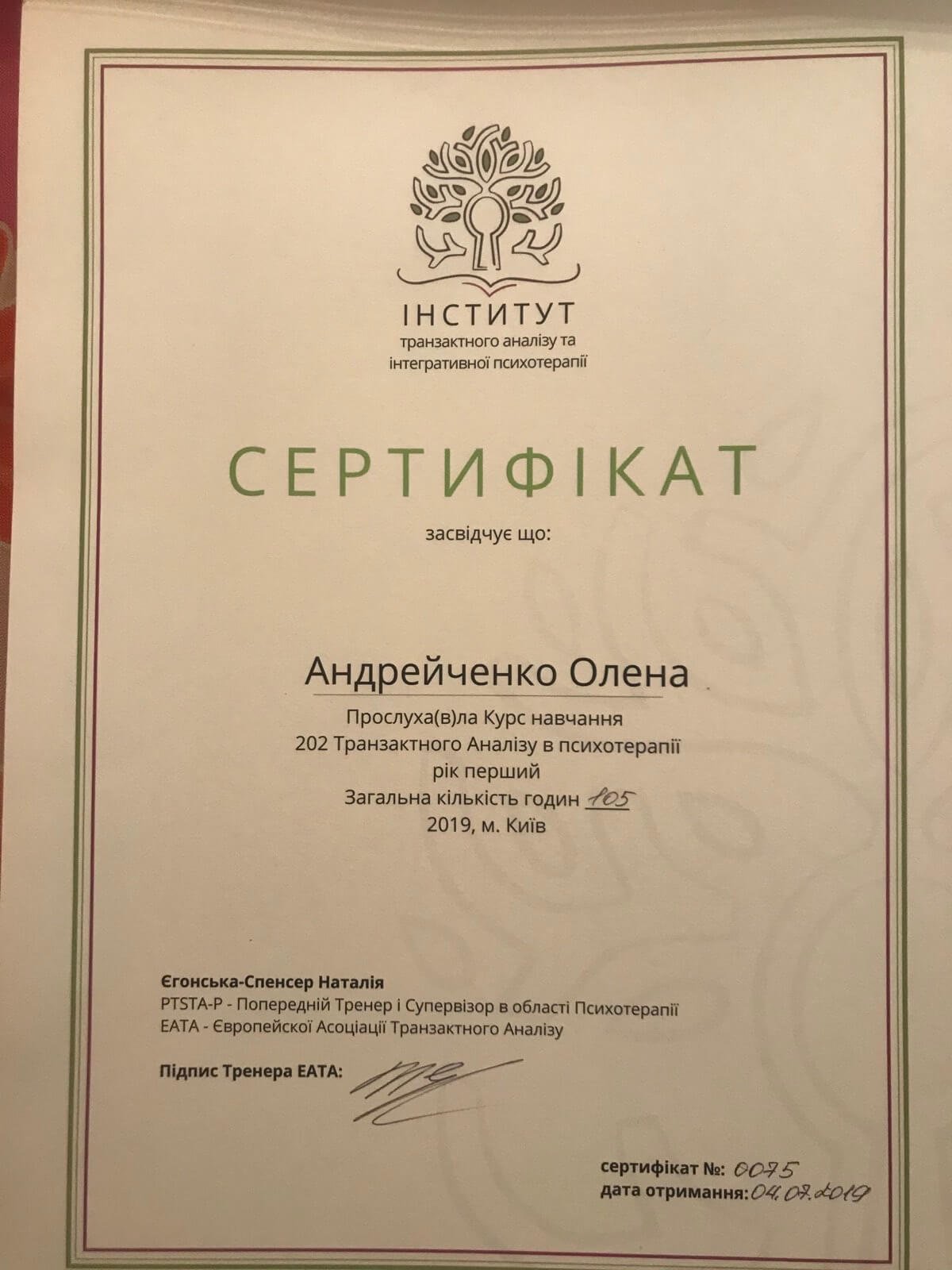 Сертификат 5 Елена Ан...