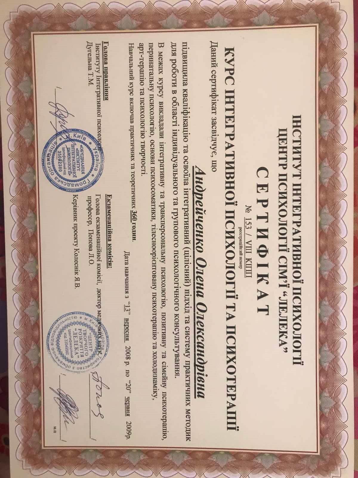 Сертификат 2 Елена Ан...