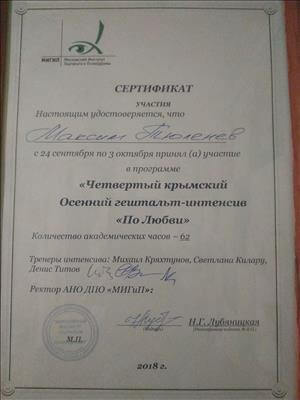Сертифікат 5 Максим Тю...