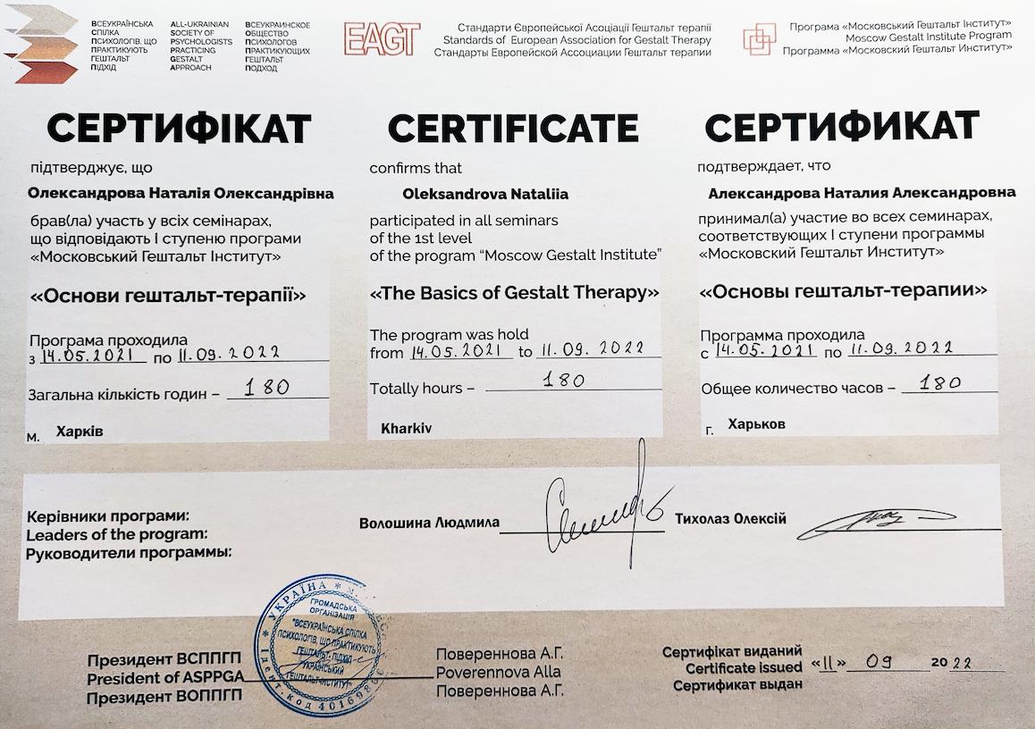 Сертификат 1 Наталья Ал...