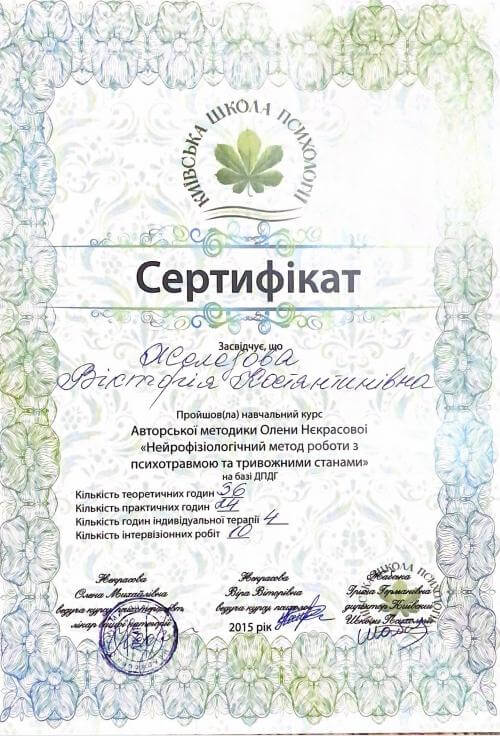 Сертифікат 4 Вікторія  Же...