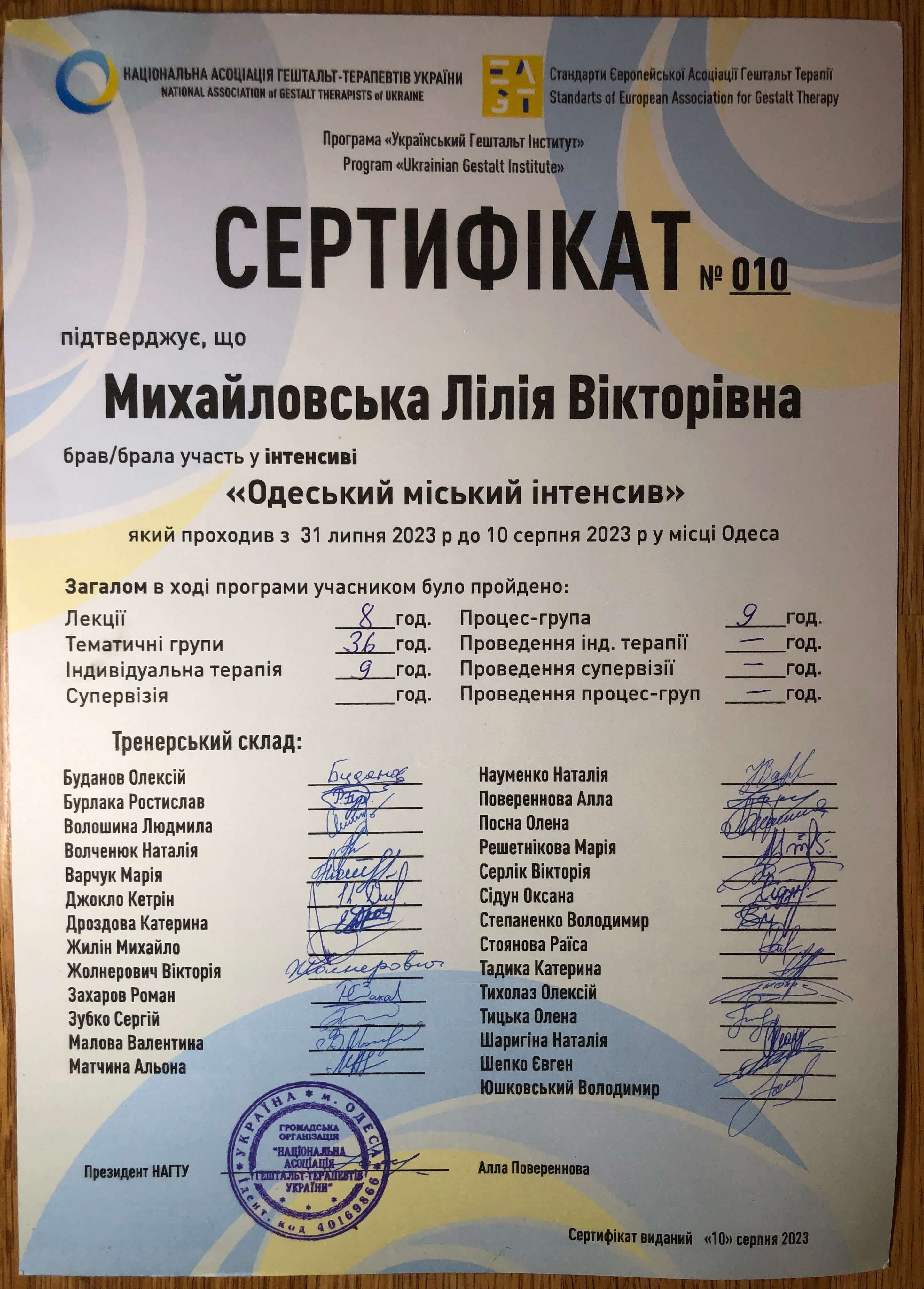 Сертифікат 4 Лілія Ми...