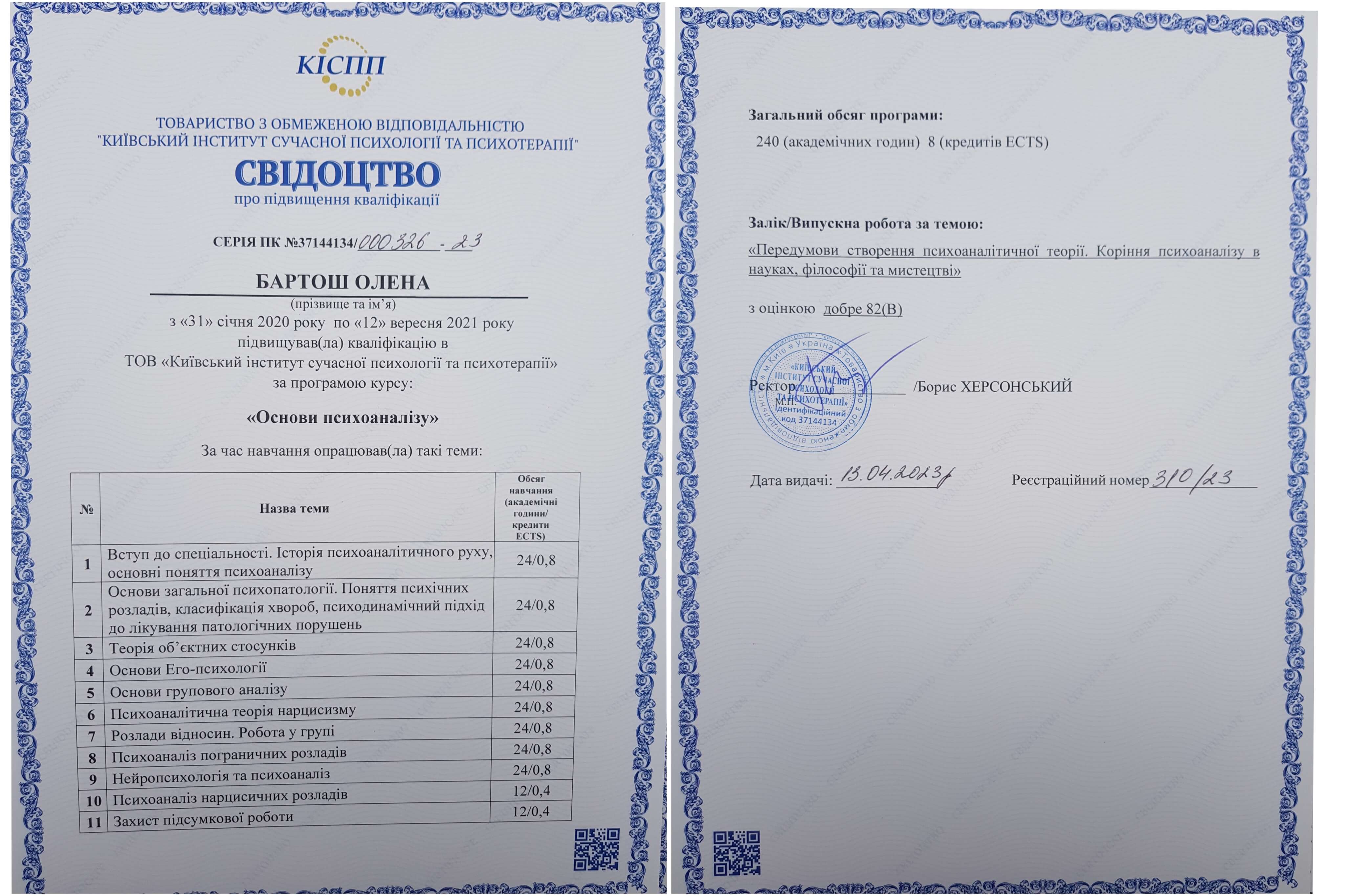 Сертифікат 2 Олена Ба...