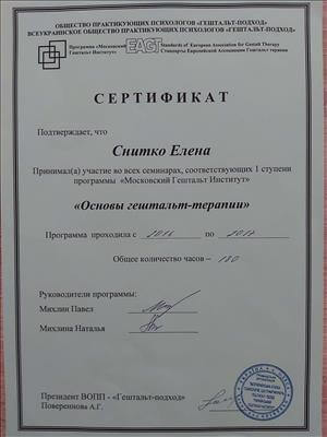 Сертифікат 4 Олена Сн...