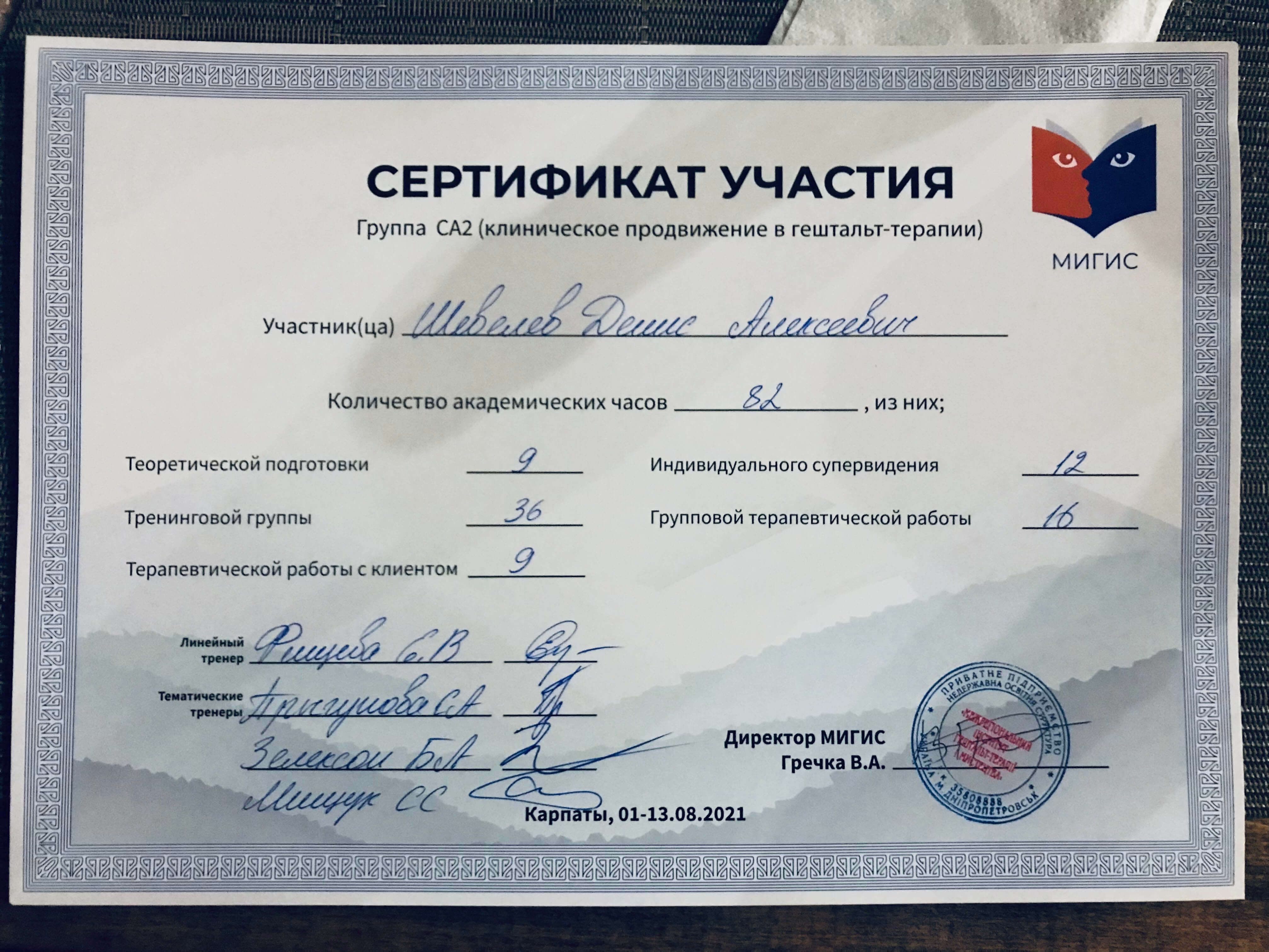 Сертифікат 5 Денис  Ше...