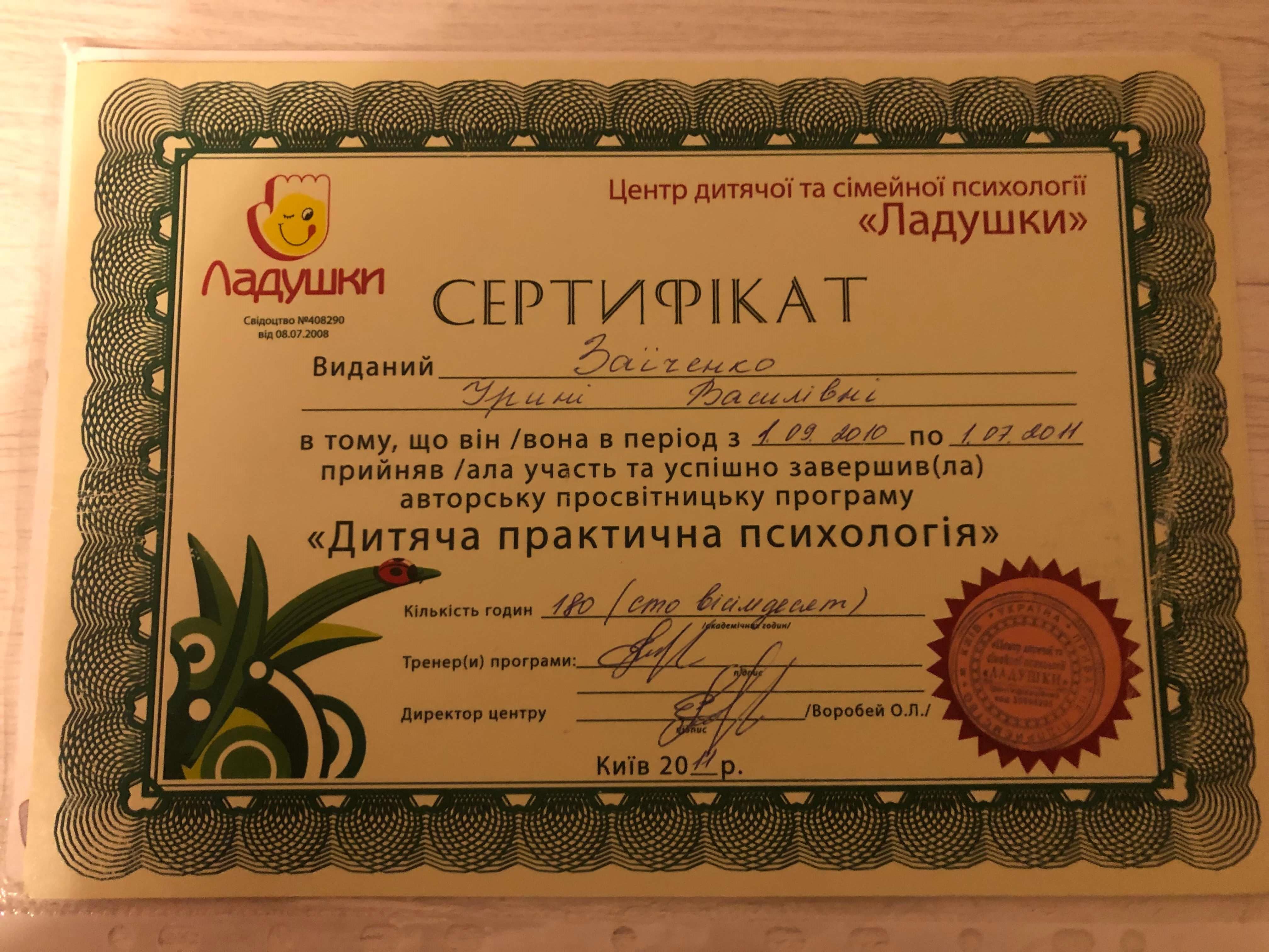 Сертифікат 2 Ірина За...