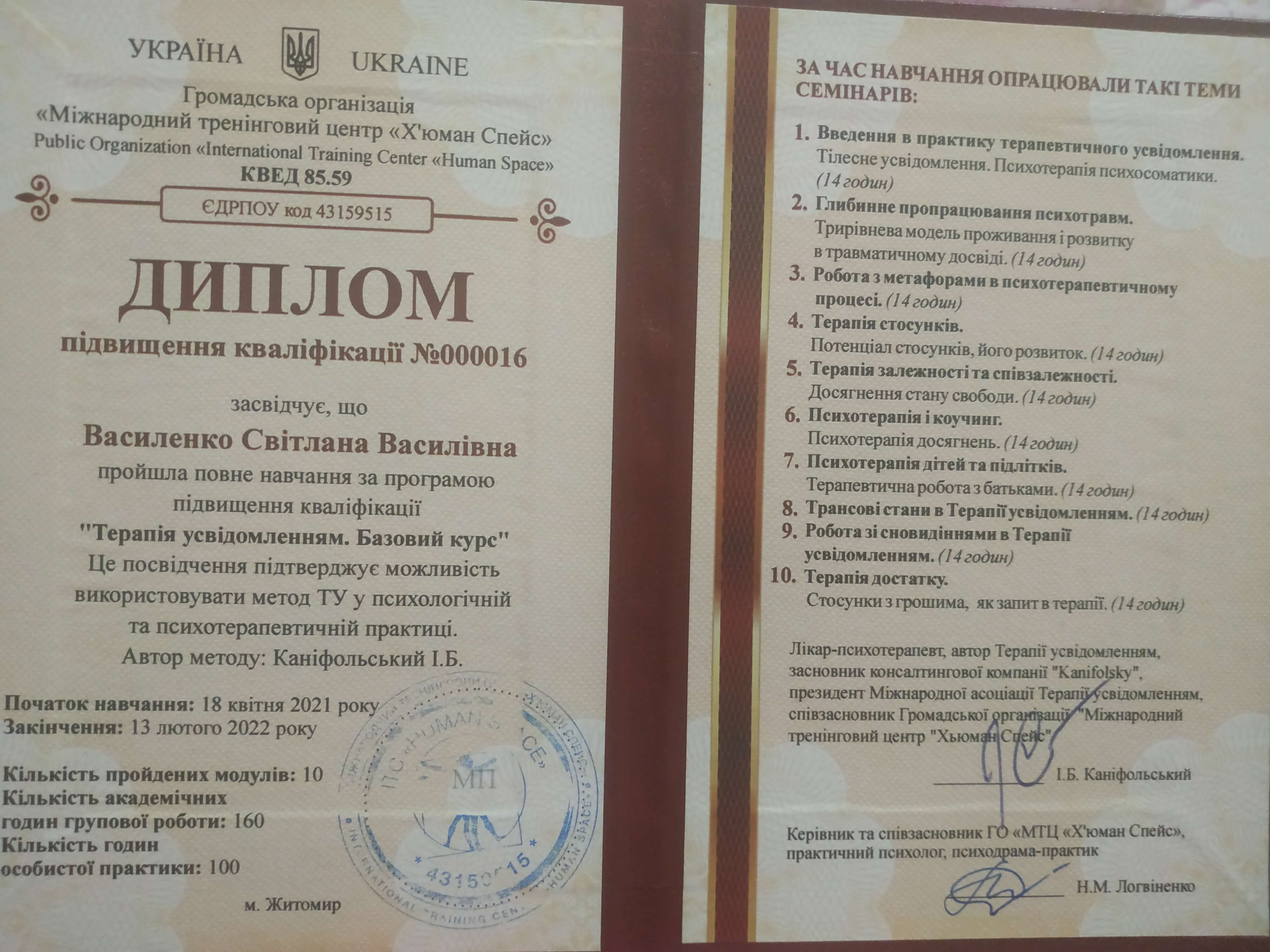 Сертифікат 2 Світлана Ва...