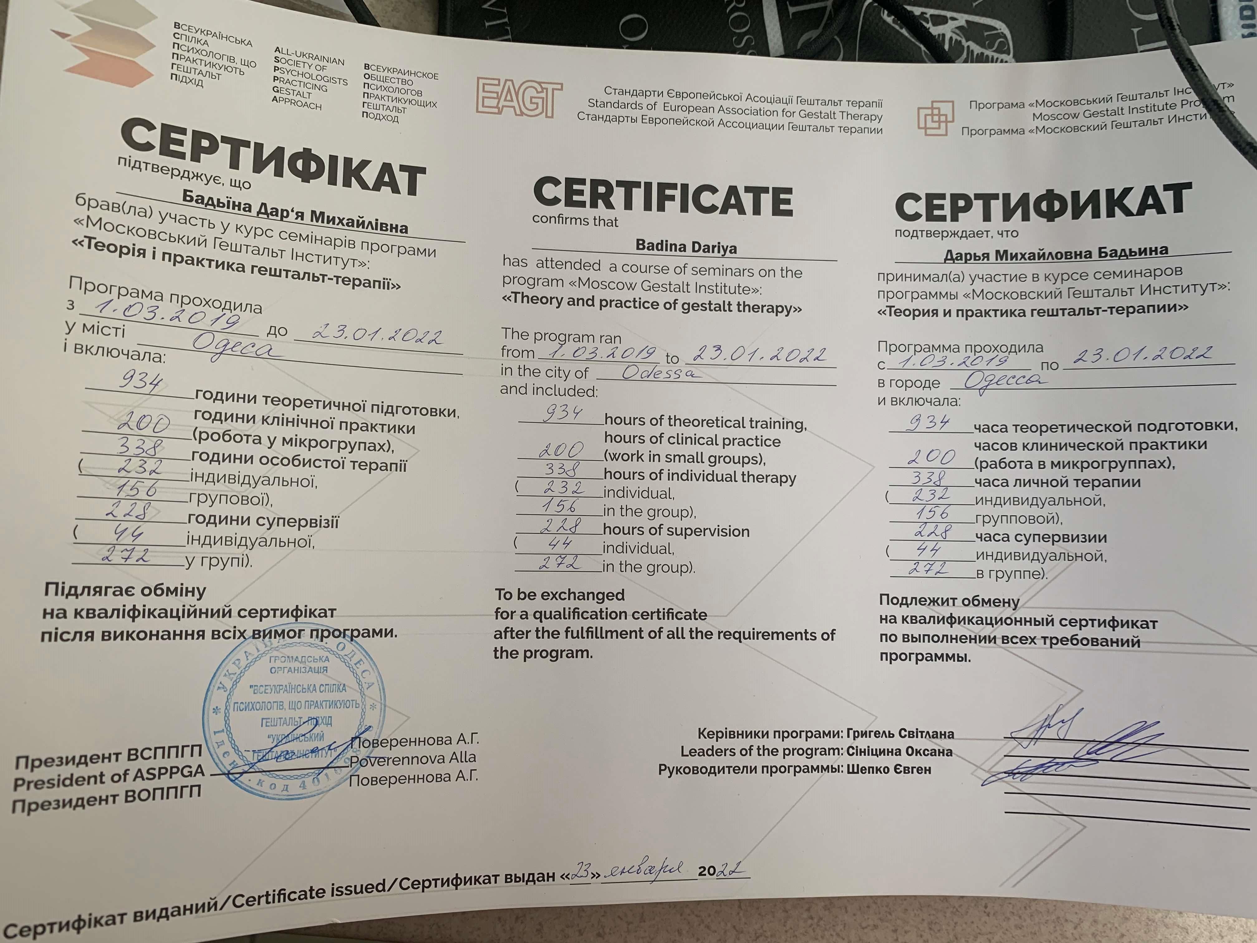 Сертифікат 2 Дар'я Ба...