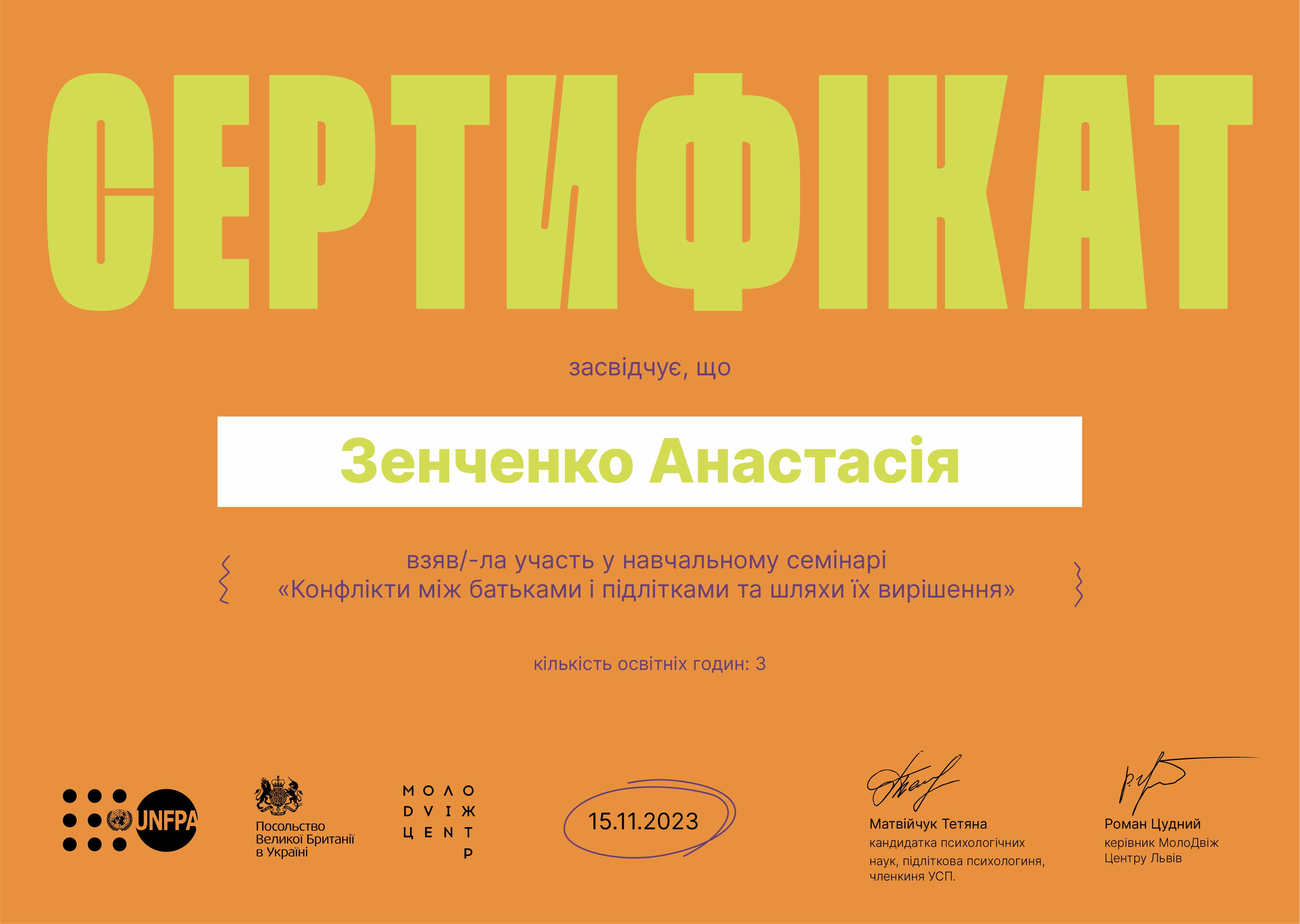 Сертифікат 4 Анастасія Зе...
