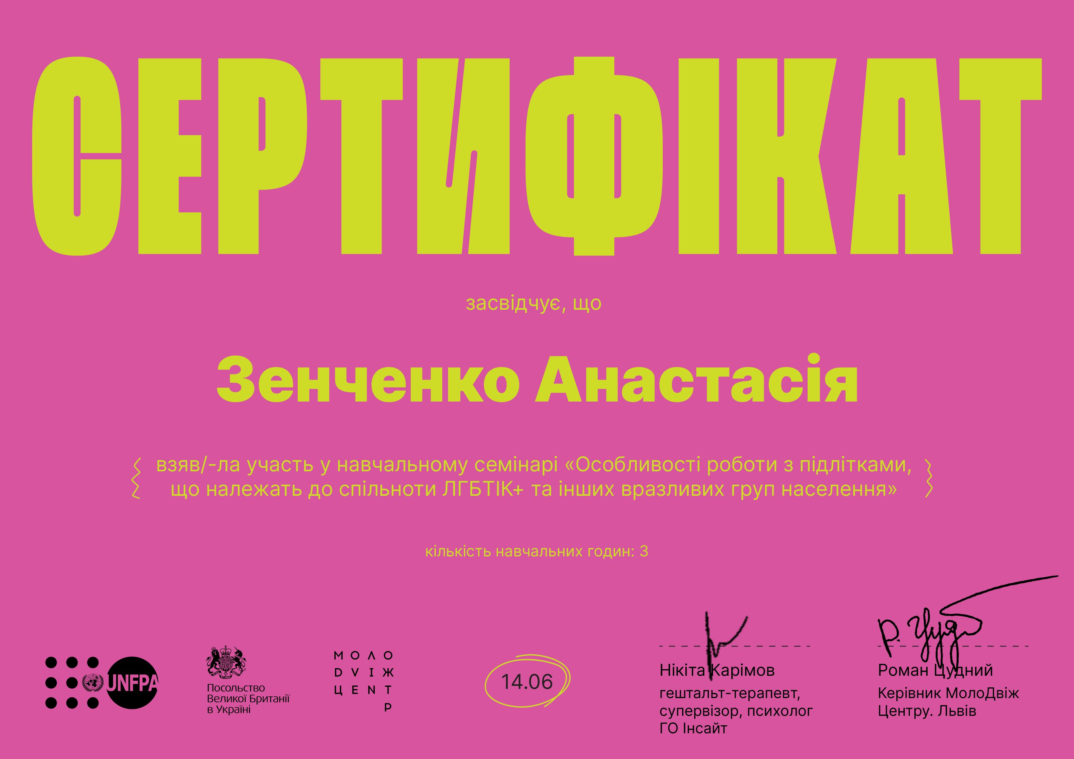 Сертифікат 5 Анастасія Зе...