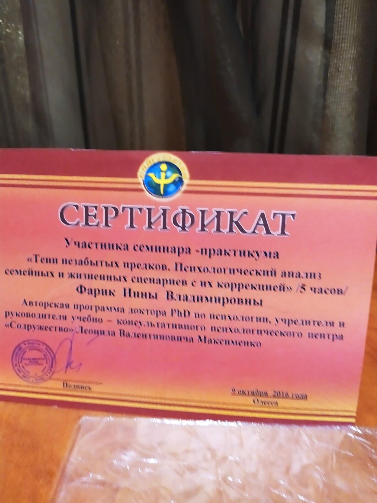 Сертификат 5 Инна Фа...