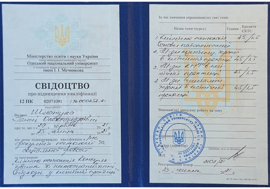 Сертифікат 3 Ганна  Шм...