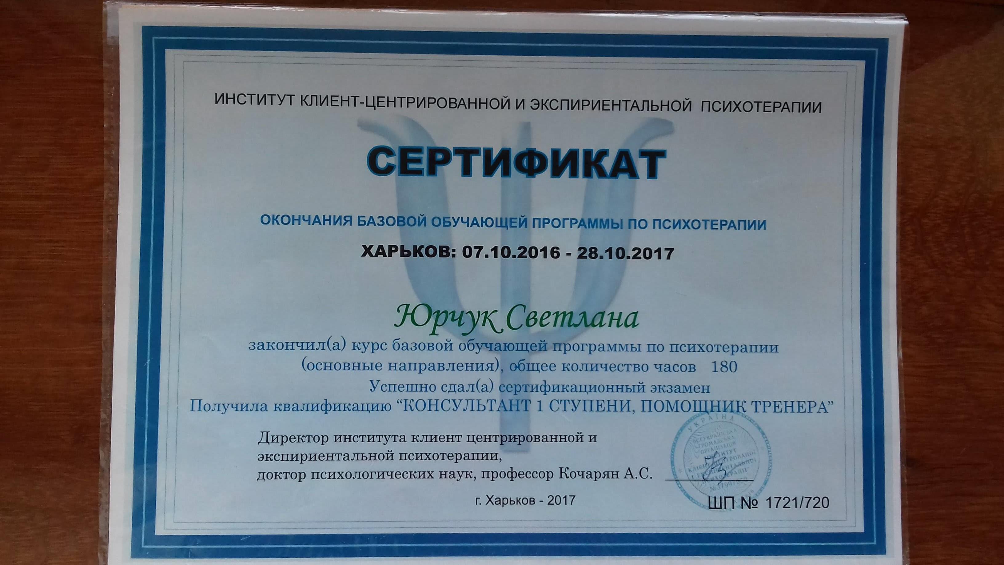 Сертификат 2 Светлана  Юр...