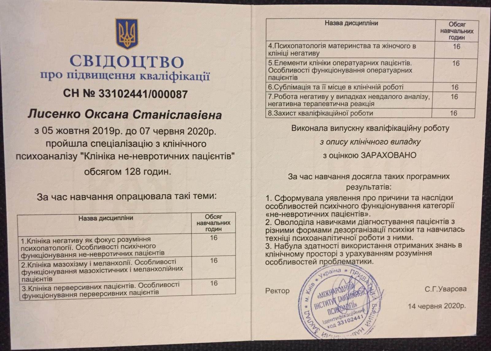 Сертификат 2 Оксана Ли...