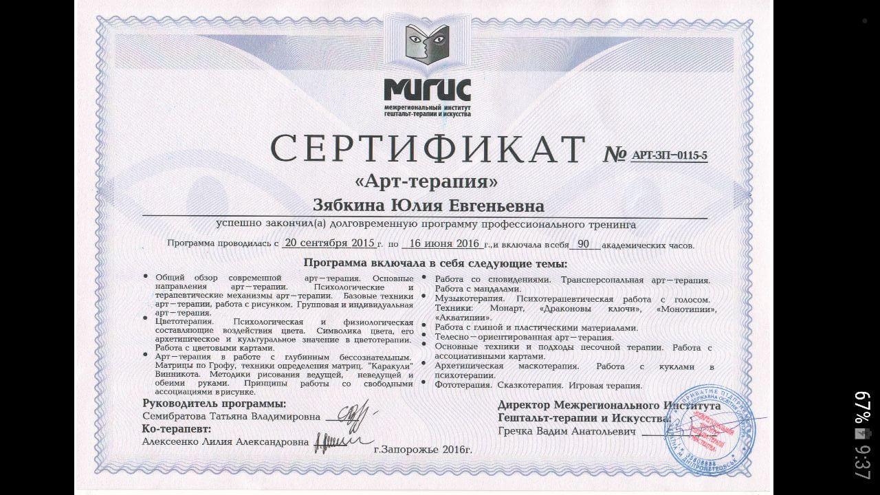 Сертифікат 4 Юлія Зя...