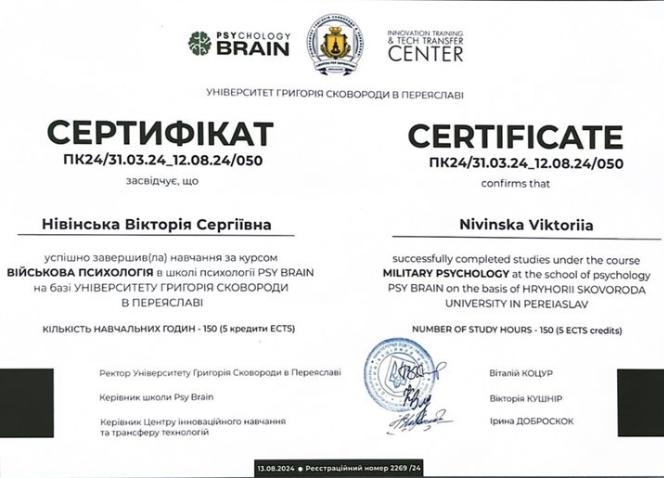 Сертифікат 3 Вікторія  Ні...