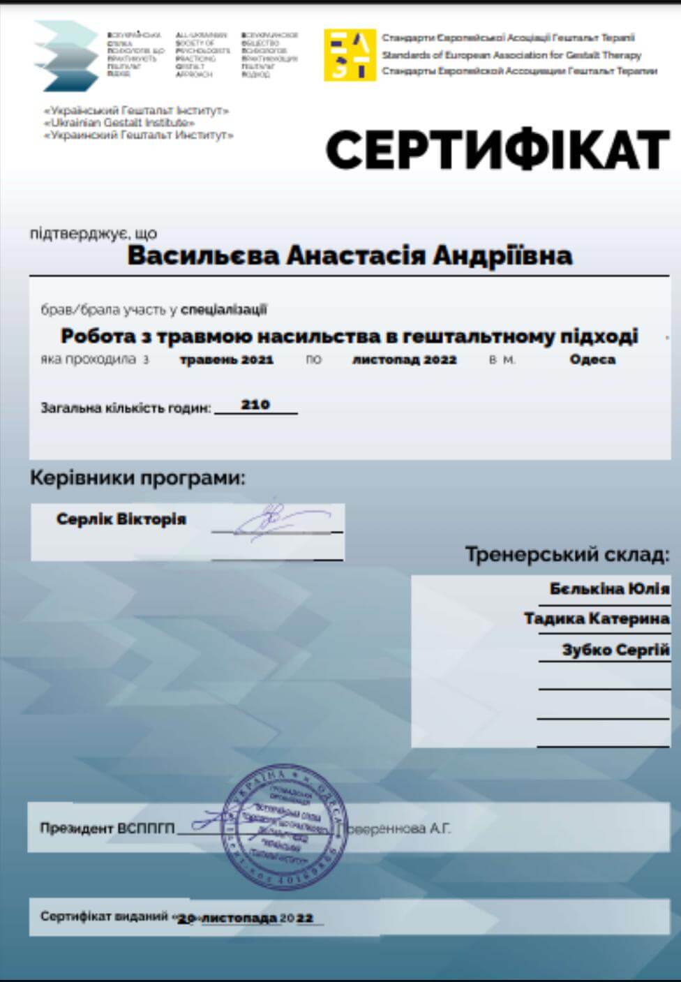 Сертифікат 3 Анастасія Ва...