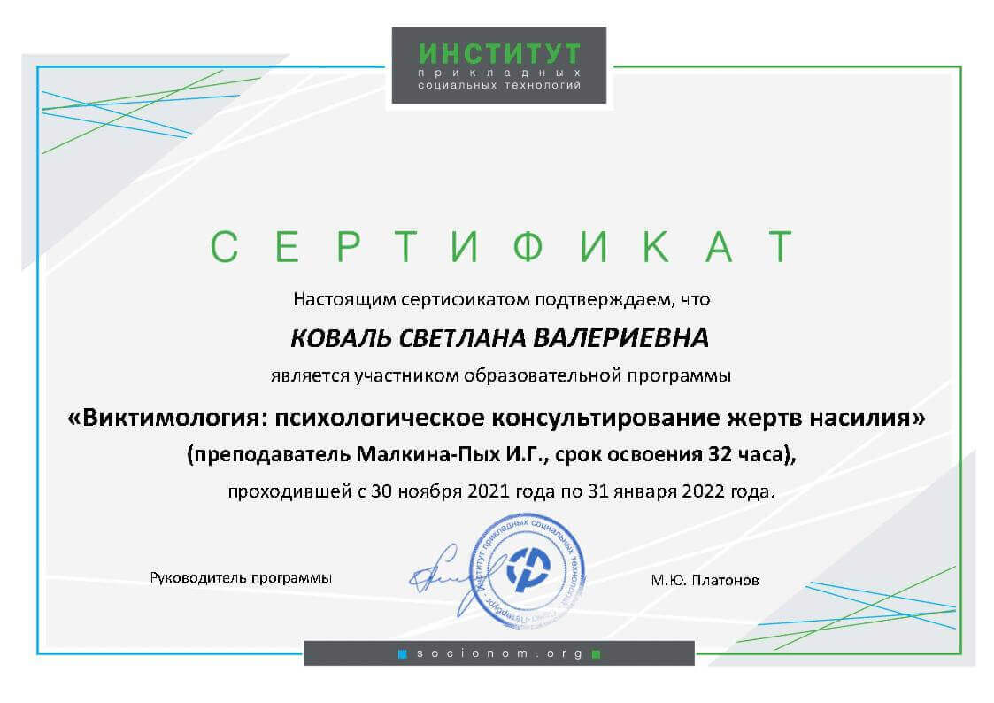 Сертификат 2 Светлана Ко...