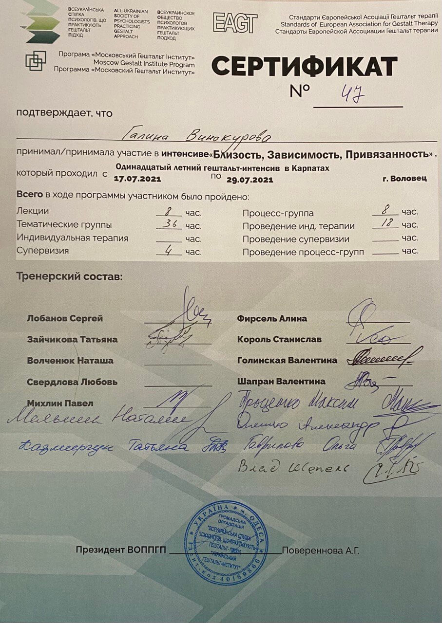 Сертифікат 3 Галина Ві...