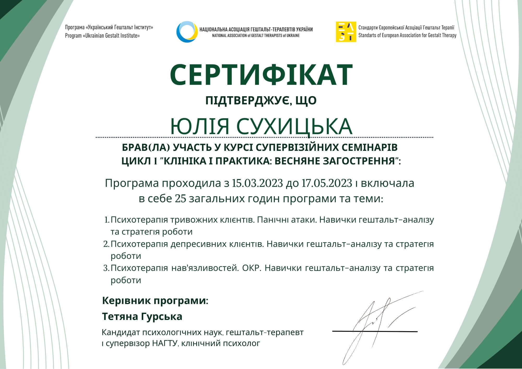 Сертификат 1 Юлия Су...